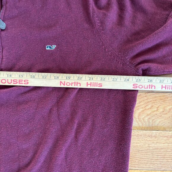 Vineyard Vines Sweater Mens XL Cotton Cashmere Blend 1/4 Zip Maroon Red Pullover - Picture 6 of 7